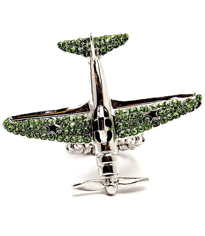 “Airplane” Stretch Crystal Studs Ring