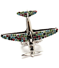 “Airplane” Stretch Crystal Studs Ring