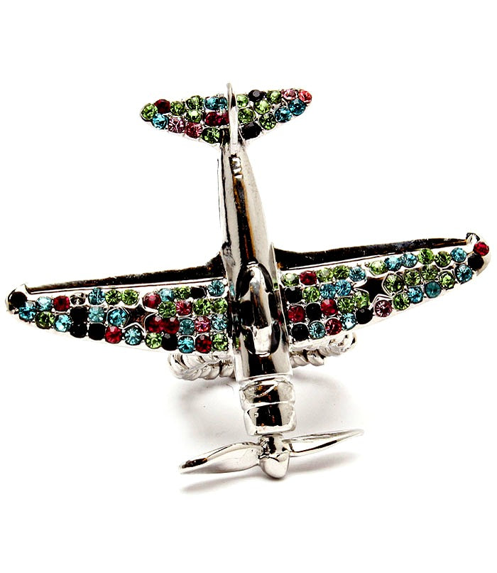 “Airplane” Stretch Crystal Studs Ring