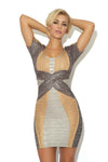 "Nicki" Gold and Silver Bandage Dress