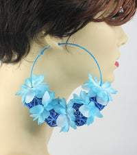 'HONEY BEE' FABRIC HOOP EARRING - GREEN
