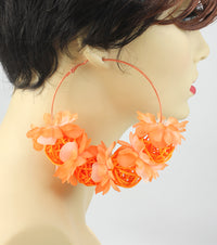 'HONEY BEE' FABRIC HOOP EARRING - GREEN