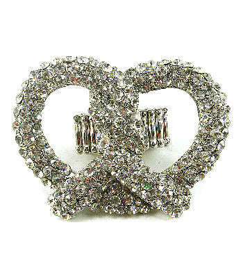 Stretch Crystal Pretzel Shaped Ring - Green