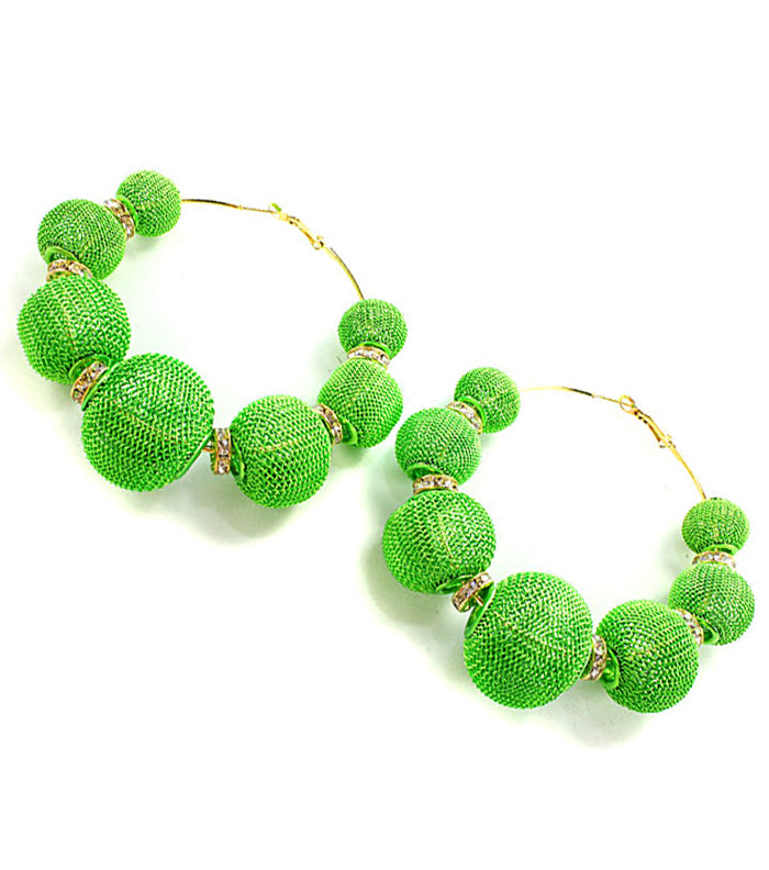 Basketball Wives Crystal Hoop Earring - Green