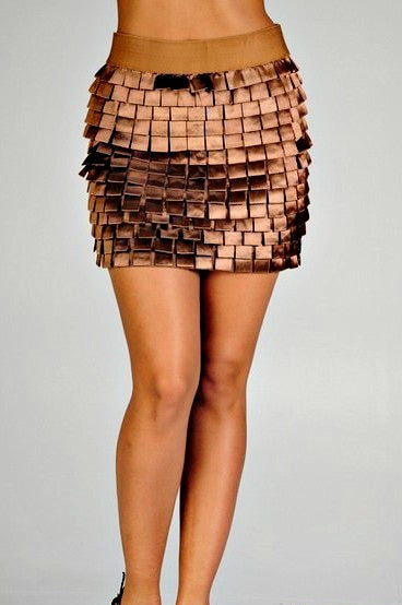 “Kylie Minogue”  Tiered Square Cut Mini Skirt