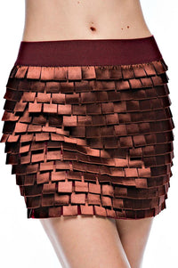 “Kylie Minogue”  Tiered Square Cut Mini Skirt