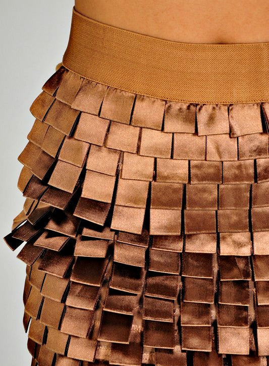 “Kylie Minogue”  Tiered Square Cut Mini Skirt