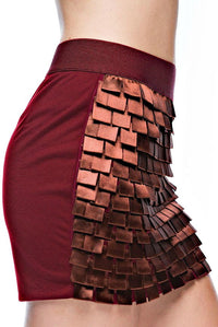 “Kylie Minogue”  Tiered Square Cut Mini Skirt