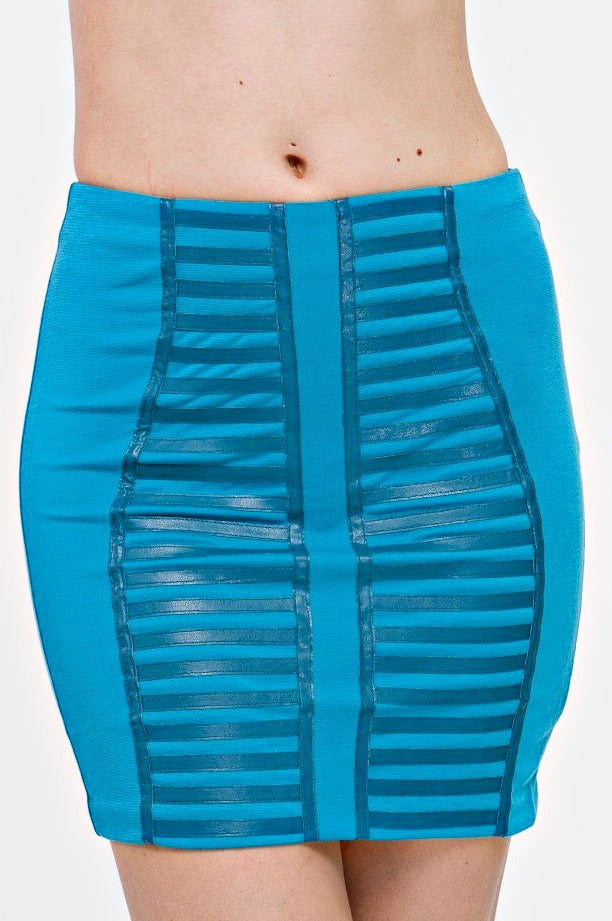 'ZINA'  BODYCON BANDAGE SKIRT  - ROYAL BLUE