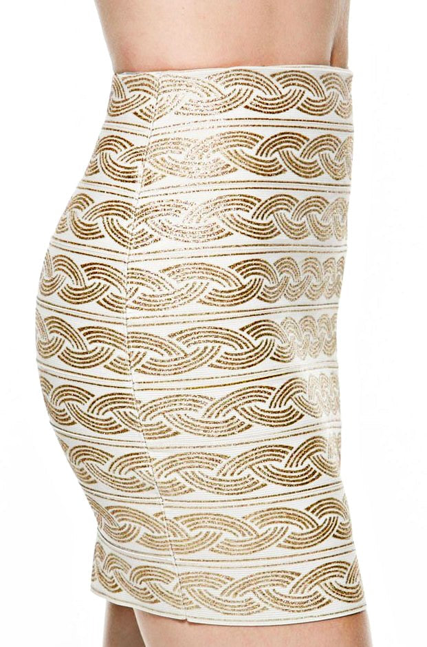 "KIM" GRECIAN BANDAGE MINI SKIRT