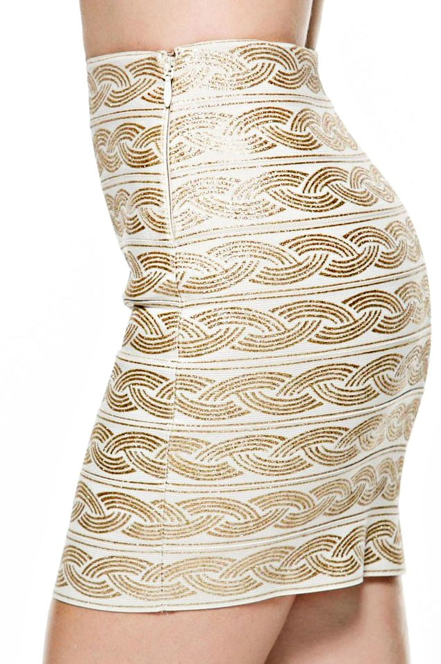 "KIM" GRECIAN BANDAGE MINI SKIRT