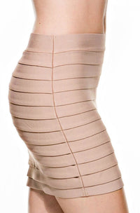 Tiered Luxe Bandage Mini Skirt