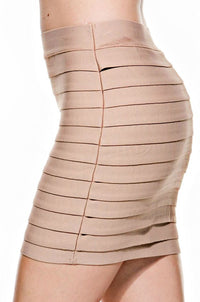 Tiered Luxe Bandage Mini Skirt