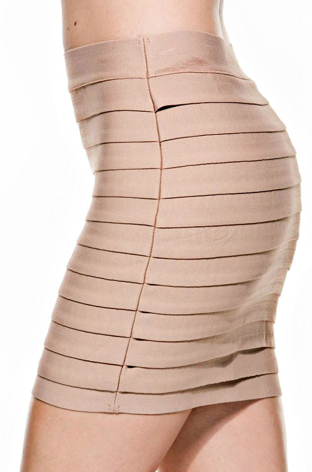 Tiered Luxe Bandage Mini Skirt