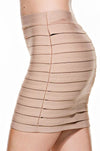 Tiered Luxe Bandage Nude Mini Skirt