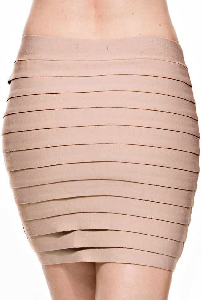 Tiered Luxe Bandage Mini Skirt