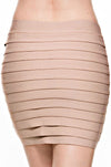 Tiered Luxe Bandage Nude Mini Skirt