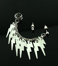 Ear Cuff Lightning Bolt Crystal Earrings