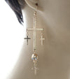 'MILEY' FISH HOOK CROSS EARRINGS