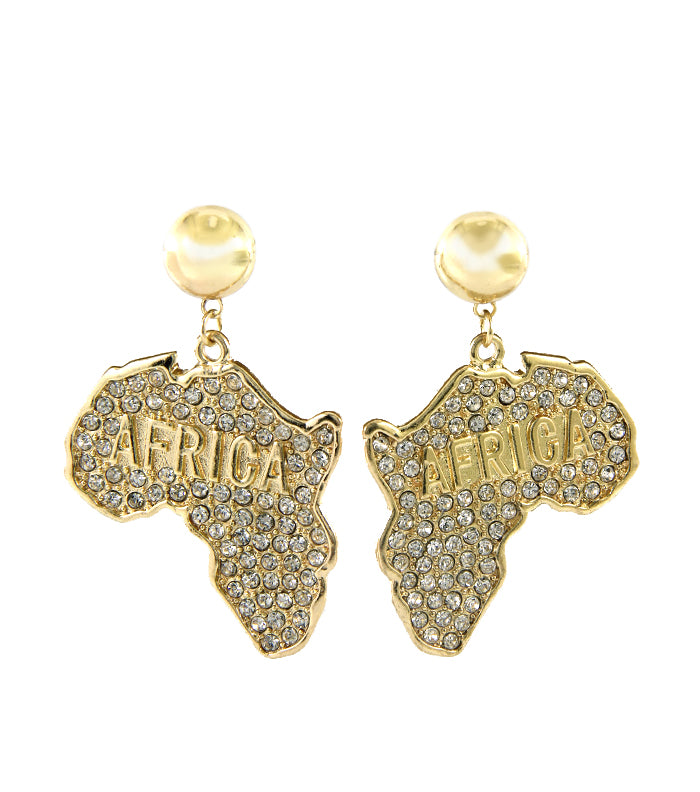 AFRIQUE CRYSTAL MAP EARRINGS - Jewellery