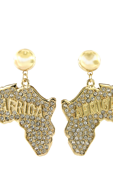 AFRIQUE CRYSTAL MAP EARRINGS - Jewellery
