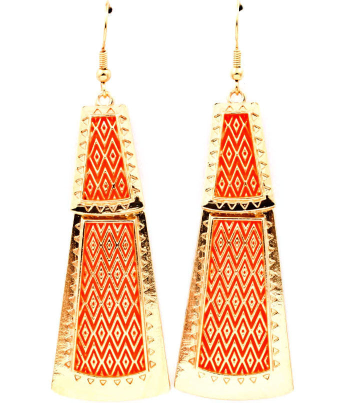 'Cleopatra' Fish Hook Earring - Black