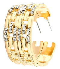 CRYSTAL STUDDED HOOP EARRINGS