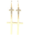 "ADINA"  CRYSTAL CROSS EARRINGS