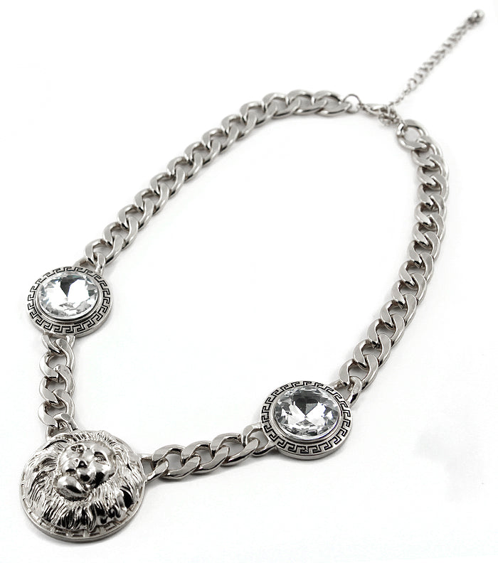 DESIGNER INSPIRED  LION CRYSTAL NECKLACE