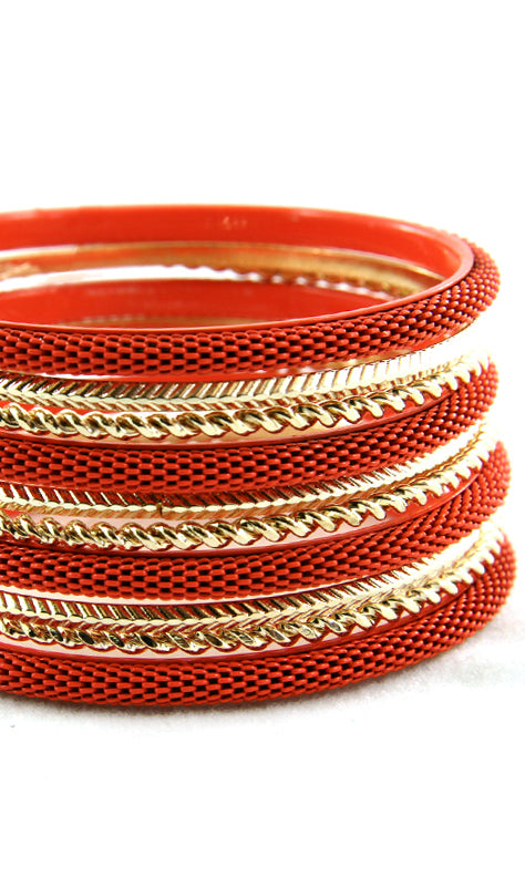 'Sexy' Stackable Bangle Bracelet - Orange