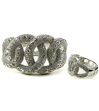 'Kim' Crystal Interwoven Bracelet - Gold