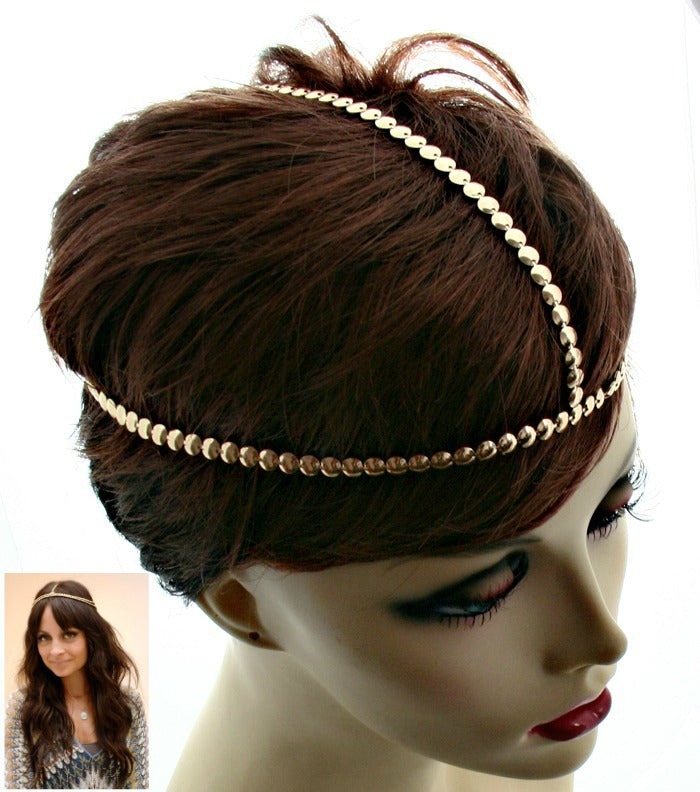 'Nicole'  Urban Glam Gold HeadChain