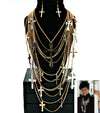 'RIRI' DESIGNER INSPIRED CROSS NECKLACE SET  - GOLD