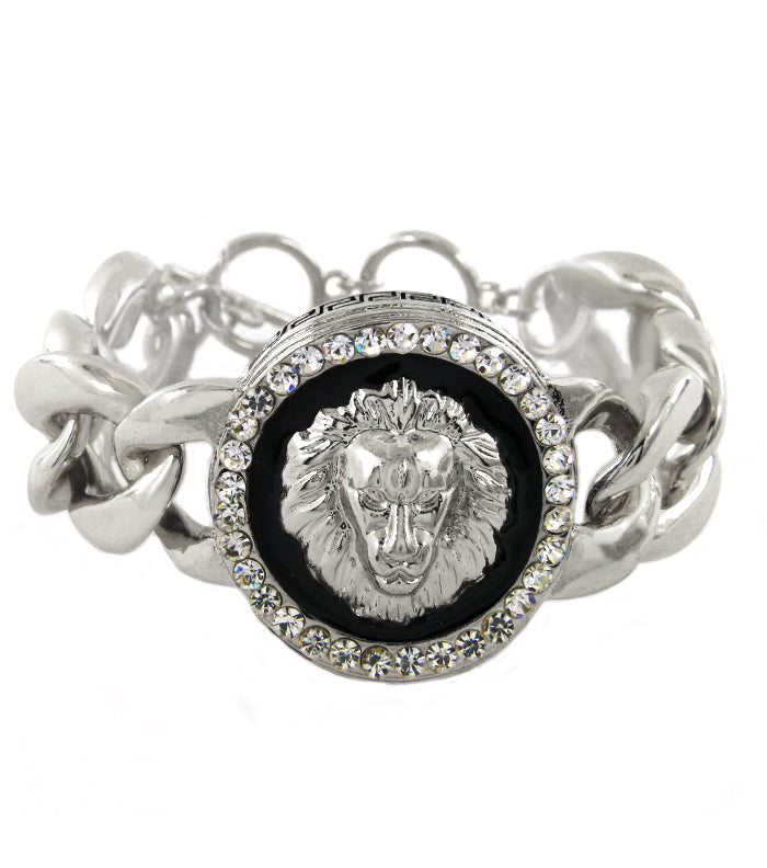 Von Rihanna inspiriertes Armband mit Kristall-Löwenkopf