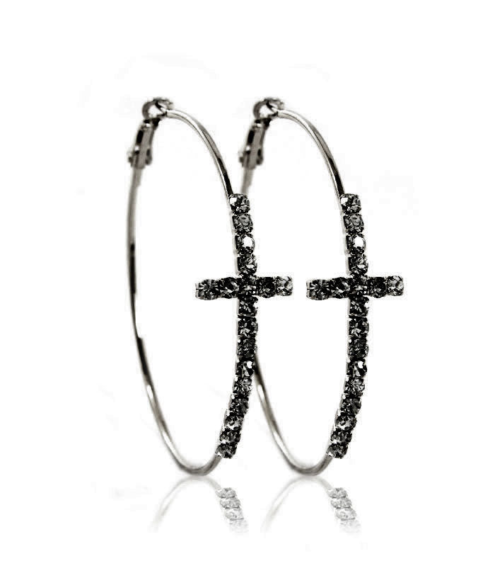 Crystal Cross  Earrings