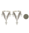 Crystal Spike Cross Earrings