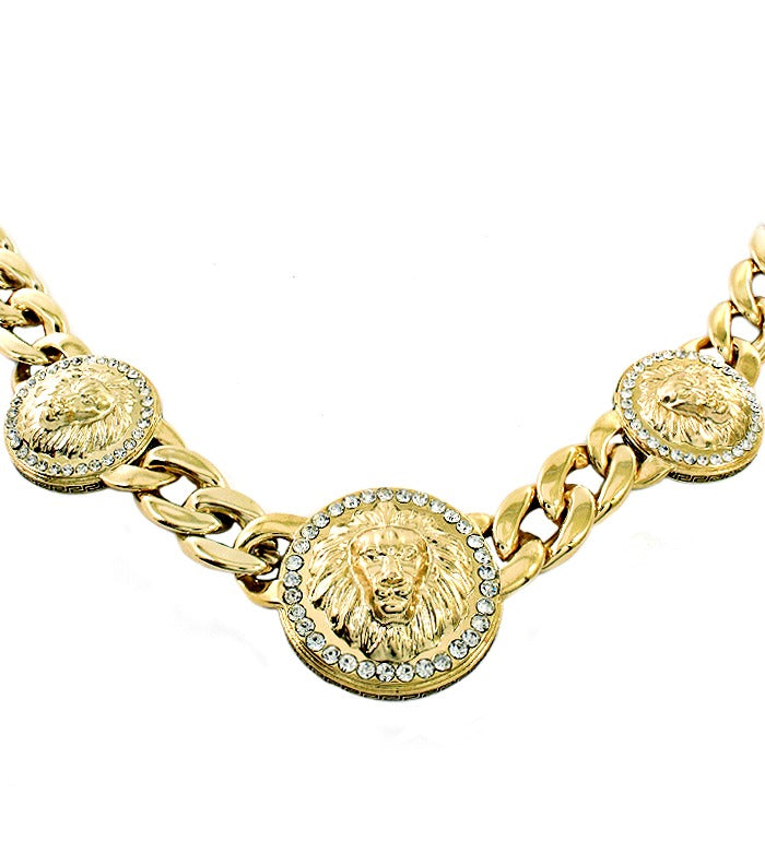DESIGNER INSPIRED LionHead  Necklace - Gold