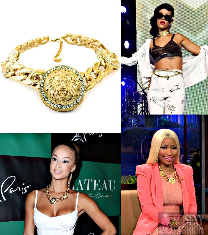 DESIGNER INSPIRED LionHead  Necklace - Gold