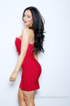 'HAILEY'  2 - FER BODYCON BANDAGE DRESS  - RED