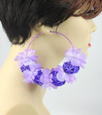 'HONEY BEE' FABRIC HOOP EARRING - GREEN