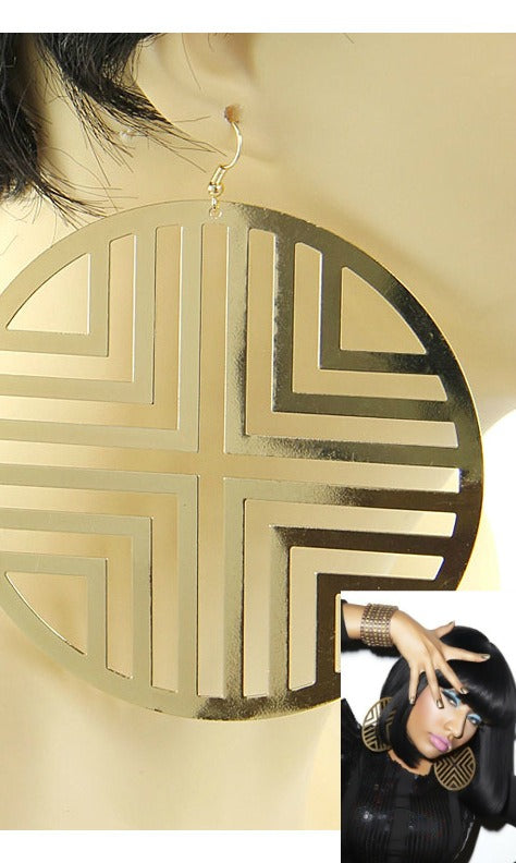 BASKETBALL WIVES FISH  HOOK  EARRING  - GOLD