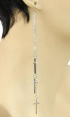 'Paris' Fish Hook Cross Earring
