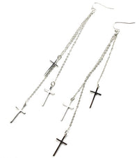 'Paris' Fish Hook Cross Earring