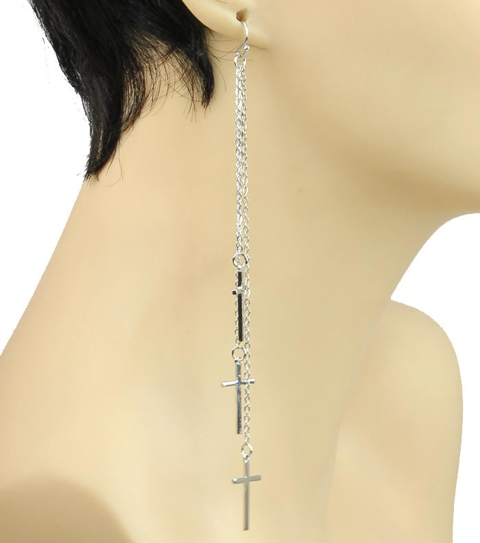 'Paris' Fish Hook Cross Earring