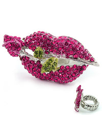 Stretch Silver Crystal Jennifer Williams Kiss Ring