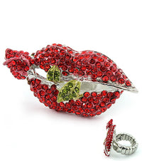 Stretch Silver Crystal Jennifer Williams Kiss Ring