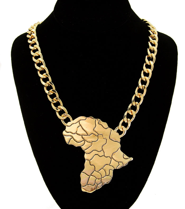 AFRICA MAP STATEMENT NECKLACE