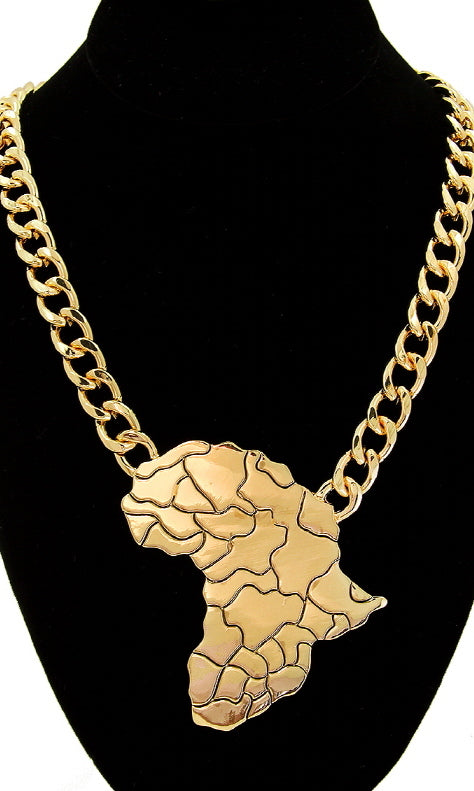 AFRICA MAP STATEMENT NECKLACE
