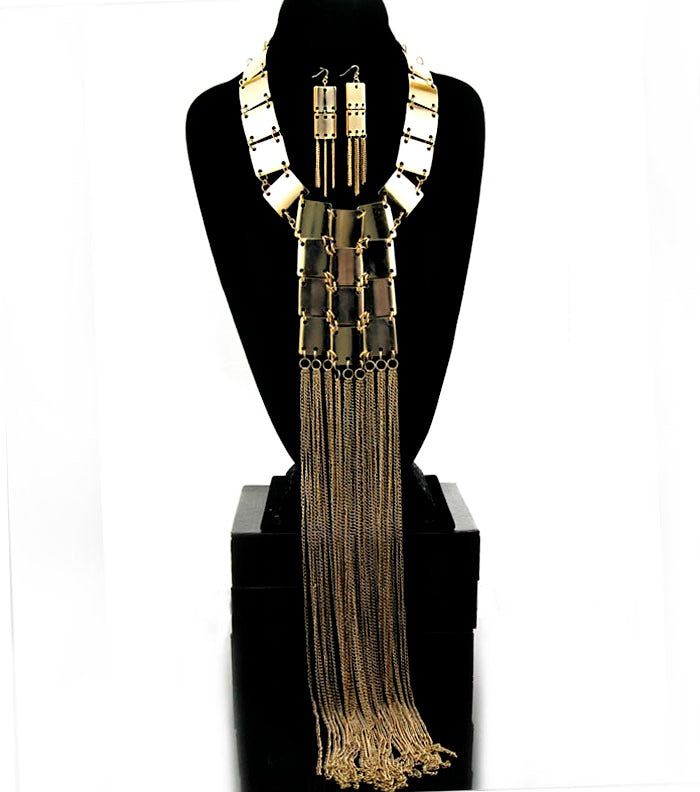 “Khloe”  Drape Necklace and Earring Set