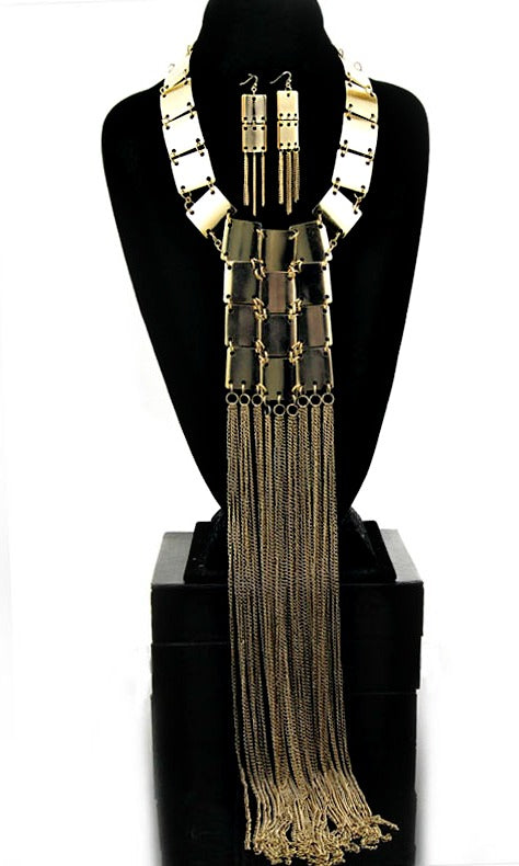 “Khloe”  Drape Necklace and Earring Set
